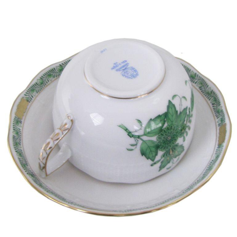 ヘレンド（HEREND） ティーカップ＆ソーサー アポニーグリーン 洋食器