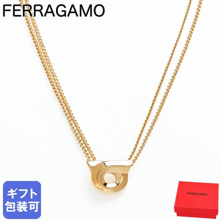 極美品 サルヴァトーレフェラガモ ネックレス ゴールド 石付き ガンチーニ FERRAGAMO（フェラガモ） サルヴァトーレフェラガモ ネックレス