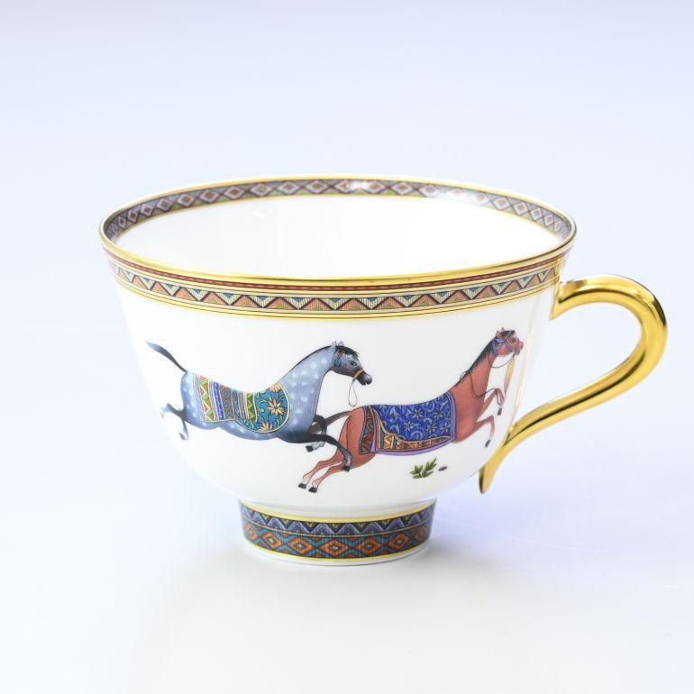エルメス シュバルドリアン 東洋の馬 ORIENTAL HORSE ティーカップ\u0026ソーサー ペア No.4 230ml 9884P2の画像