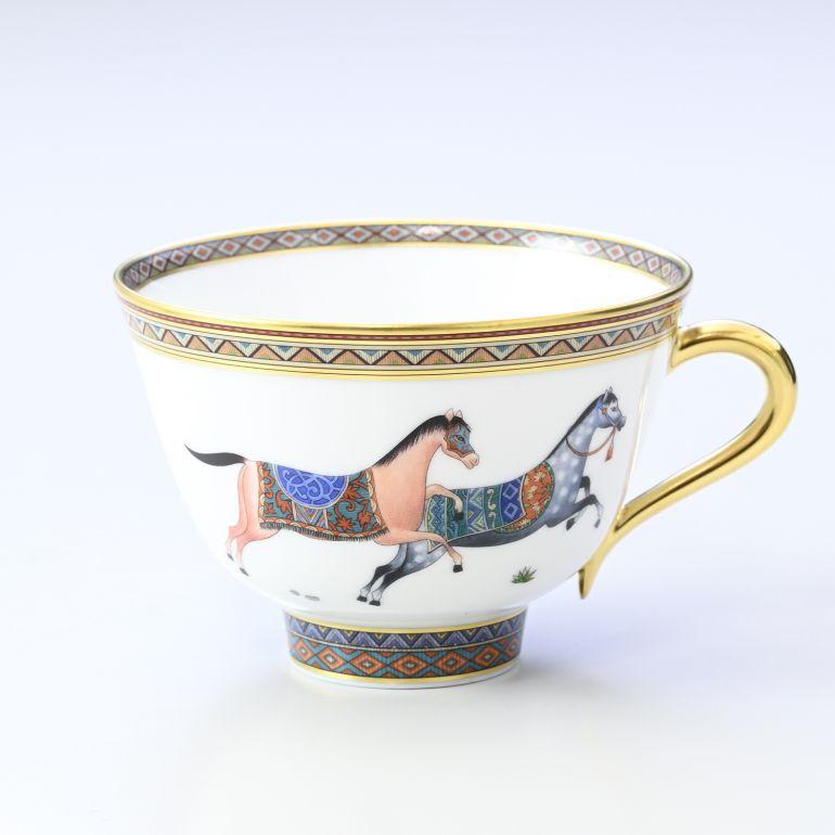 エルメス シュバルドリアン 東洋の馬 ORIENTAL HORSE ティーカップ\u0026ソーサー ペア No.5 230ml 9885P2の画像