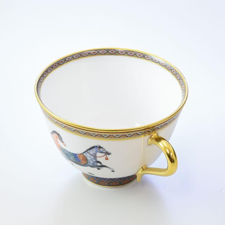 エルメス シュバルドリアン 東洋の馬 ORIENTAL HORSE ティーカップ\u0026ソーサー ペア No.5 230ml 9885P2の画像