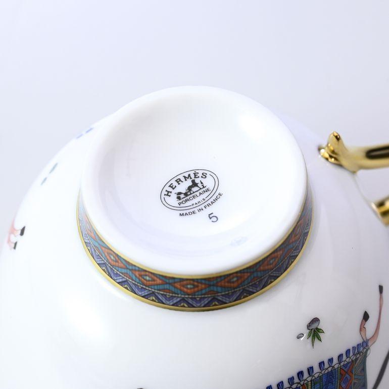 エルメス シュバルドリアン 東洋の馬 ORIENTAL HORSE ティーカップ\u0026ソーサー ペア No.5 230ml 9885P2の画像