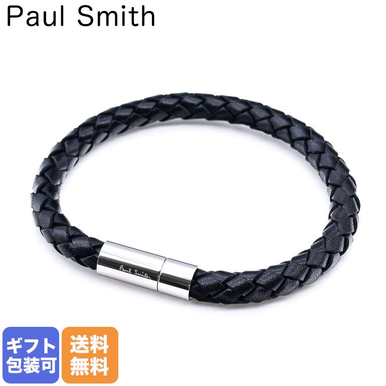 Paul Smith ブラックレザー ブレスレット Paul Smith 男性 プレゼント レザーブレスレット ポールスミス