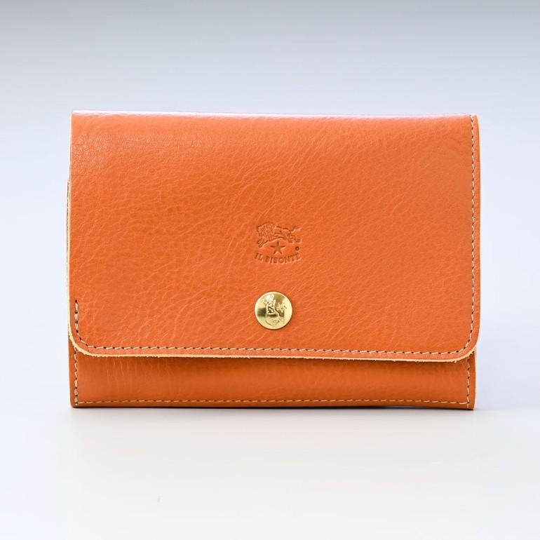 【新品未使用】イルビゾンテ 二つ折り 財布 ヤキヌメ キャラメル キャメル IL BISONTE（イルビゾンテ） 二つ折り財布 カウハイドレザー CARAMEL
