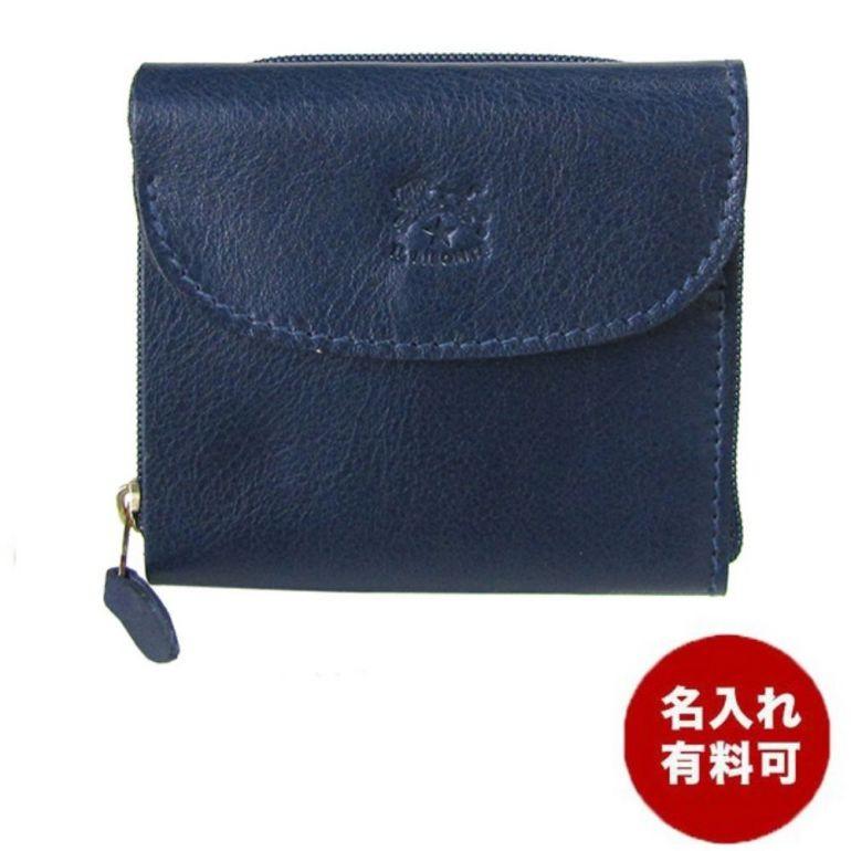 即日出荷 イルビゾンテ Il Bisonte 3つ折り財布 ミニ財布 メンズ レディース バケッタレザー Blue ブルー C0554 P 866 名入れ可有料 即納特典付き Cepici Gouv Ci