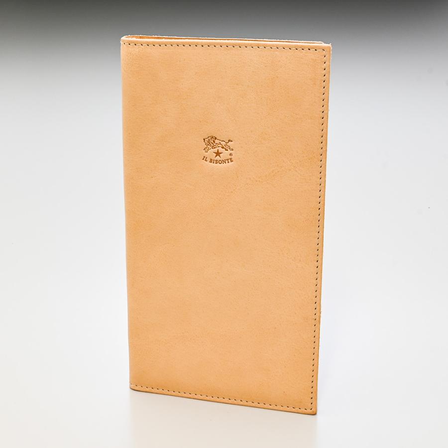 IL BISONTE長財布 カウハイドレザーナチュラルヌメ革 フラップ式/収納袋 IL BISONTE（イルビゾンテ） 長財布 カウハイドレザー フラップ