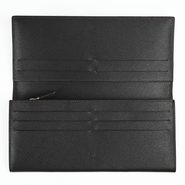 ダンヒル 長財布 小銭入れ付 サイドカー レザー メンズ ダークブラウン DUFP1010E ウォレット 英国 名入れ可有料の画像