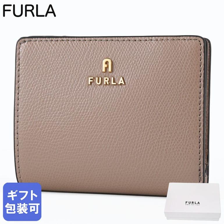 FURLA フルラ カメリア 二つ折り財布 小銭入れ付き グレージュ系 レザー FURLA（フルラ） 二つ折り財布 小銭入れ付き CAMELIA カメリア