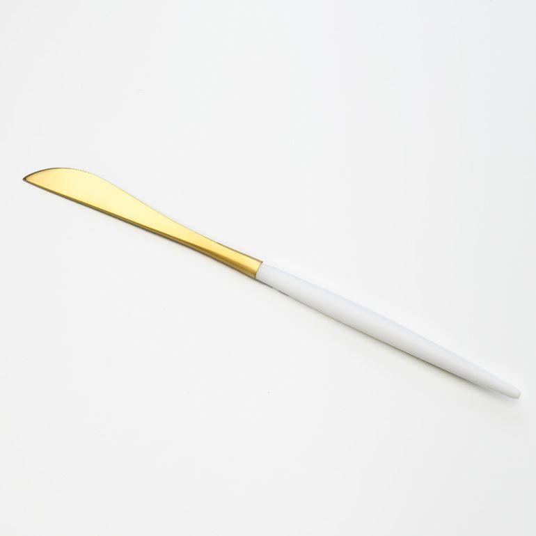 クチポール GOA ゴア ホワイト×ゴールド デザートナイフ 20cm GO.06 W GB 名入れ可有料 洋食器｜alevelshop｜03
