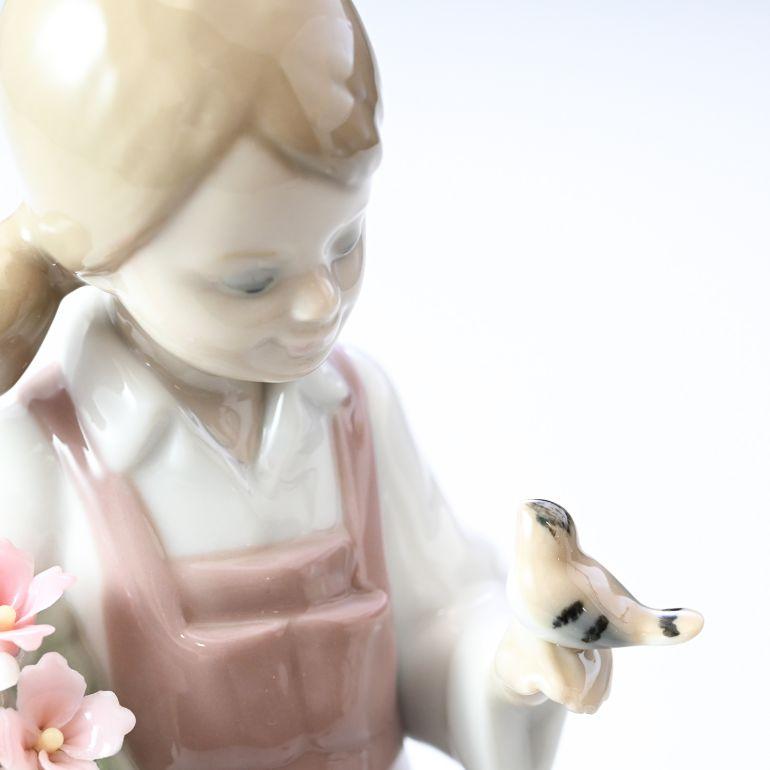 リヤドロ 小鳥と話す少女 フィギュア 人形 女性 女の子 花 LLADRO リアドロ フィギュリン 01005217 インテリア オブジェ 置物｜alevelshop｜04