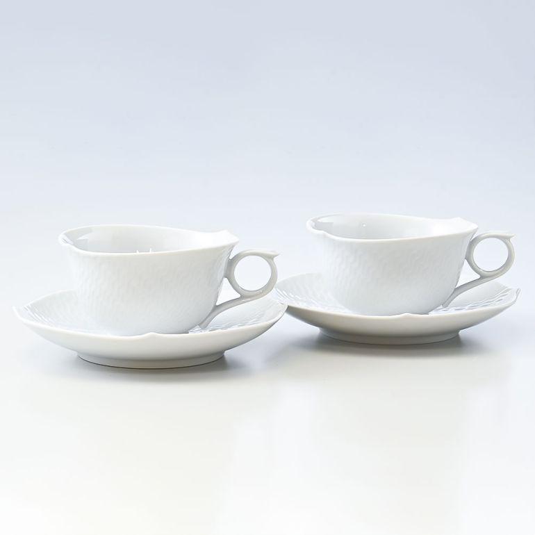 Meissen / カップ&ソーサー/波の戯れ/2点セット/WHT/29633 マイセン 2