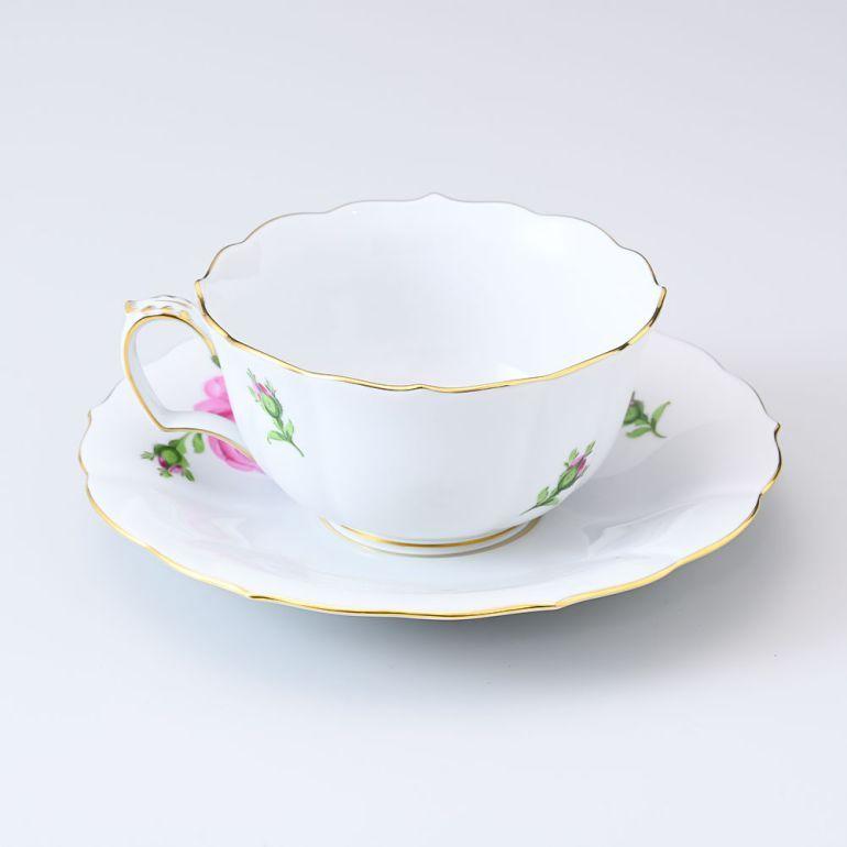 マイセン ピンクローズ ピンクの薔薇 ティーカップ＆ソーサー 150cc