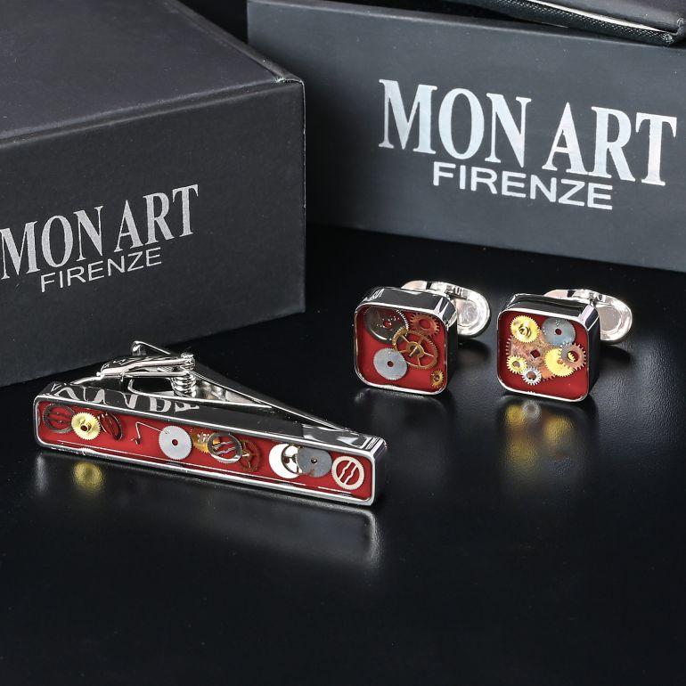 モンアート MONART カフス ネクタイピン セット メンズ ギア(歯車