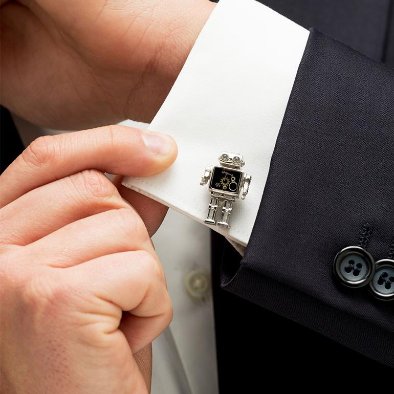 モンブラン★カフス★シルバー×黒×白系★美品 ミキー様用 モンブラン カフス