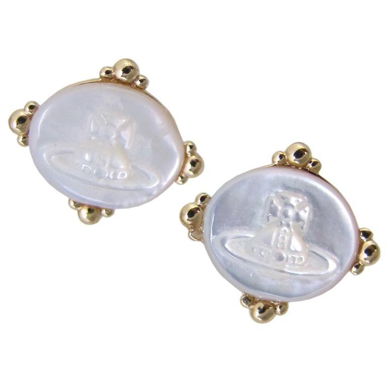 Vivienne Westwood ピアス ホワイトマザーオブパール ゴールド Vivienne Westwood ヴィヴィアンウエストウッド ピアス カリス