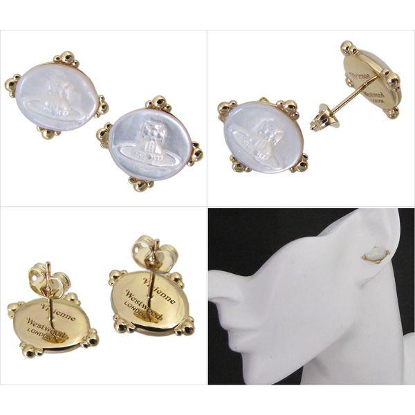 Vivienne Westwood ピアス ホワイトマザーオブパール ゴールド Vivienne Westwood ヴィヴィアンウエストウッド ピアス カリス
