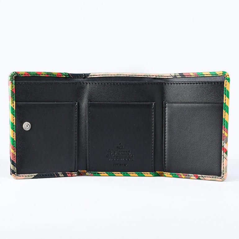 アウル様用　ヴィヴィアンVivien ミニ財布　チェック　タータン　オーブ SAFFIANO PRINTED 三つ折りミニ財布(CHELSEA TARTAN)（メンズ