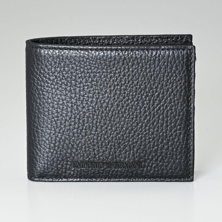 EMPORIO ARMANI エンポリオ アルマーニ 二つ折り財布 タンブルレザー製