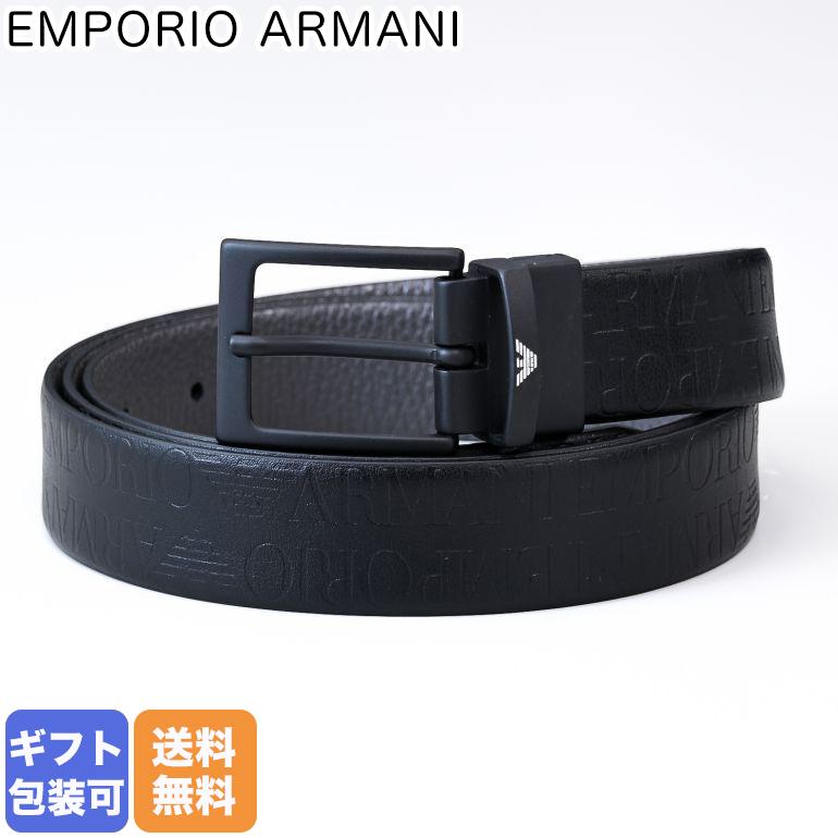 EMPORIO ARMANI エンポリオ アルマーニ ベルト メンズ ブラック 幅3cm