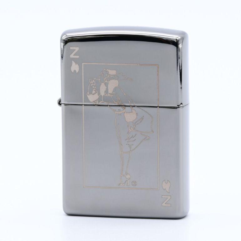コレクション zippo  Wind proof Zippo Windy Girl Antique Brass Plating Silver Double-Sided