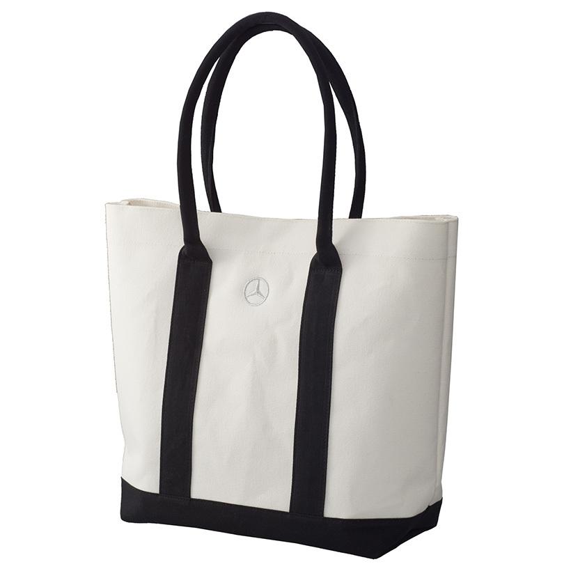 Mercedes Benz】トートバッグ キャンバス ホワイト/ブラック : Alex