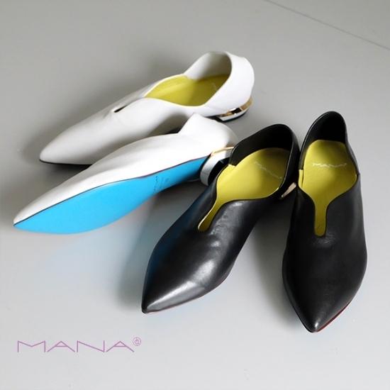 MANA（マナ） スリッポン レディース バブーシュ 本革 ポインテッド
