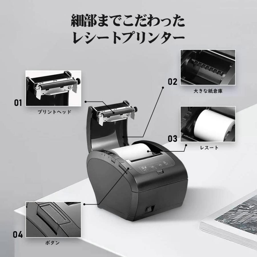 MUNBYN レシートプリンター 感熱式プリンター 高速印刷 USB MUNBYN レシートプリンター 感熱式プリンター 高速印刷 USB