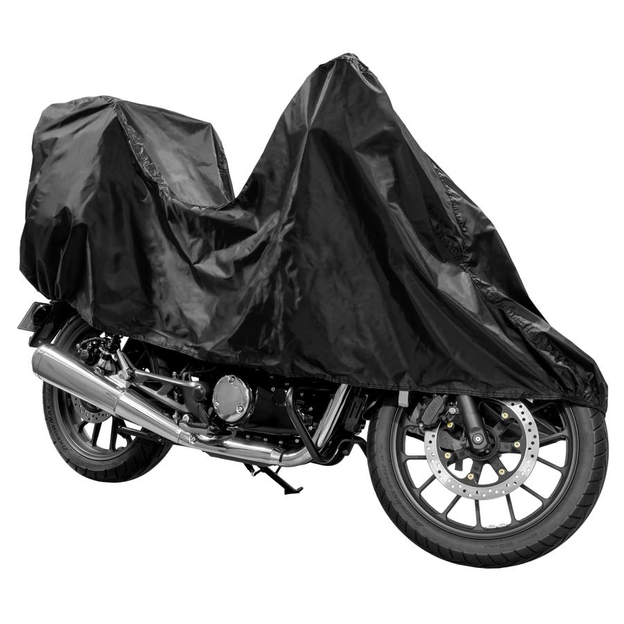 □ハーフバイクカバー ポケッタブル収納 風飛防止ベルト付 リアBOX対応