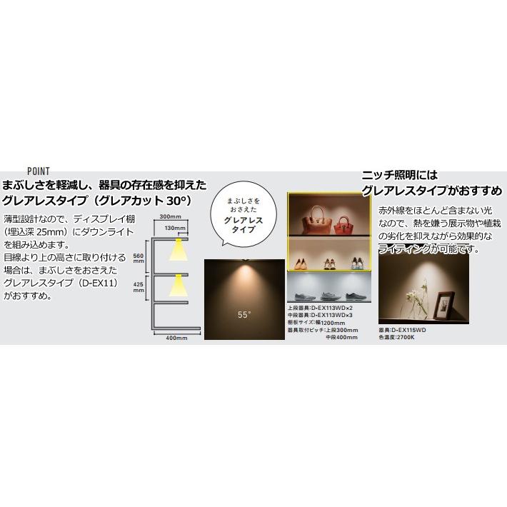 DNL D-EX11(器具:ブラック B)1/2ビーム角:55° 薄型ダウンライト グレア