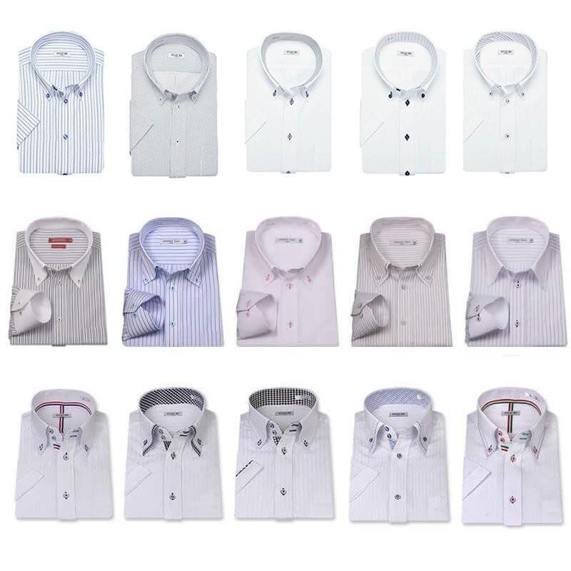 ワイシャツ アウトレット 訳アリ メンズ 長袖 半袖 Yシャツ Sサイズ限定 標準体 ビジネス シャツ おしゃれ 好印象 at-ml-sre-1045-ds 宅配便のみ WS | アトリエ365 | 07