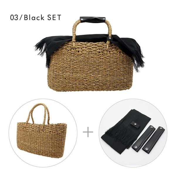 かごバッグ トートバッグ レディース A4サイズ 夏 軽量 ブラック