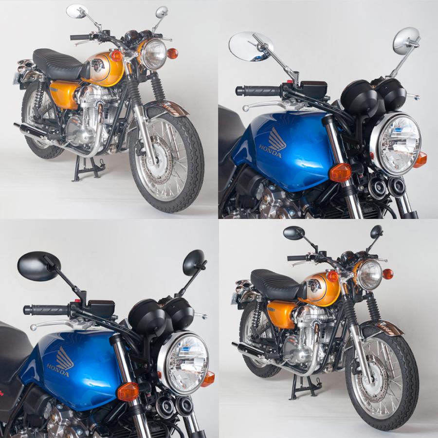 TANAX クラシカル2ミラー ハンドルマウントミラー  クロームメッキ シルバー鏡 左右共通 片側1本 AB2-101-10  正ネジ 10mmタナックス  ナポレオン | NAPOLEON | 01