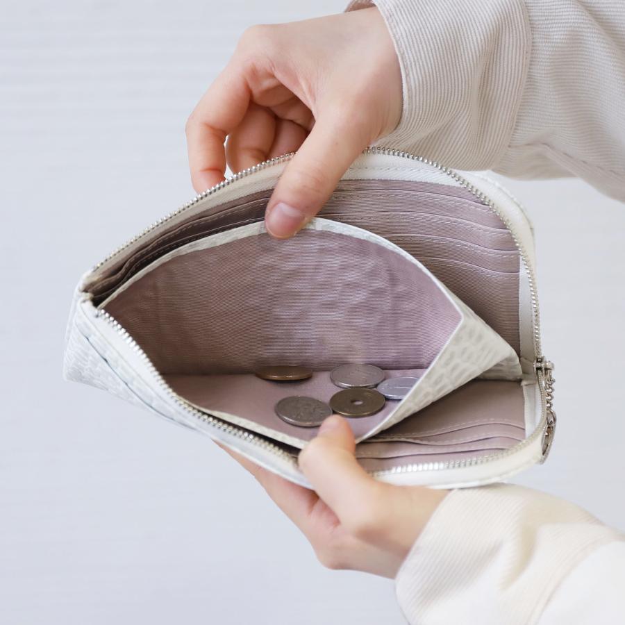 長財布 日本製 薄型 牛革 クロコ スワロフスキー ステアレザー レディース Bejoueld ビージュエルド |  | 09