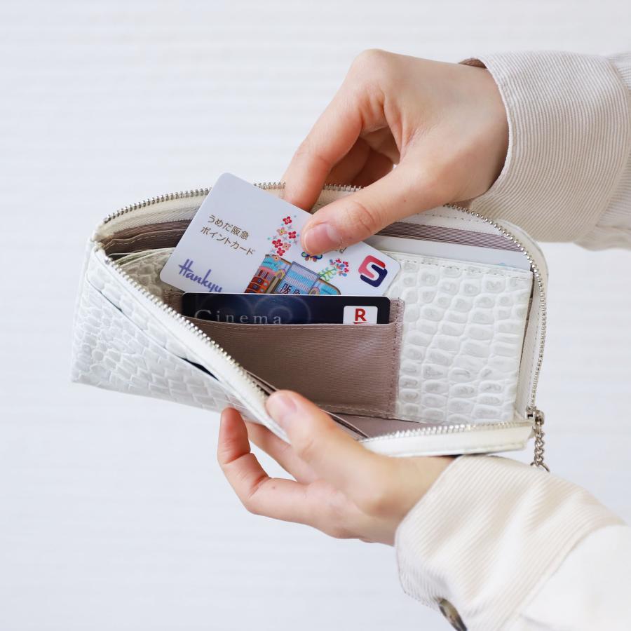 長財布 日本製 薄型 牛革 クロコ スワロフスキー ステアレザー レディース Bejoueld ビージュエルド |  | 11