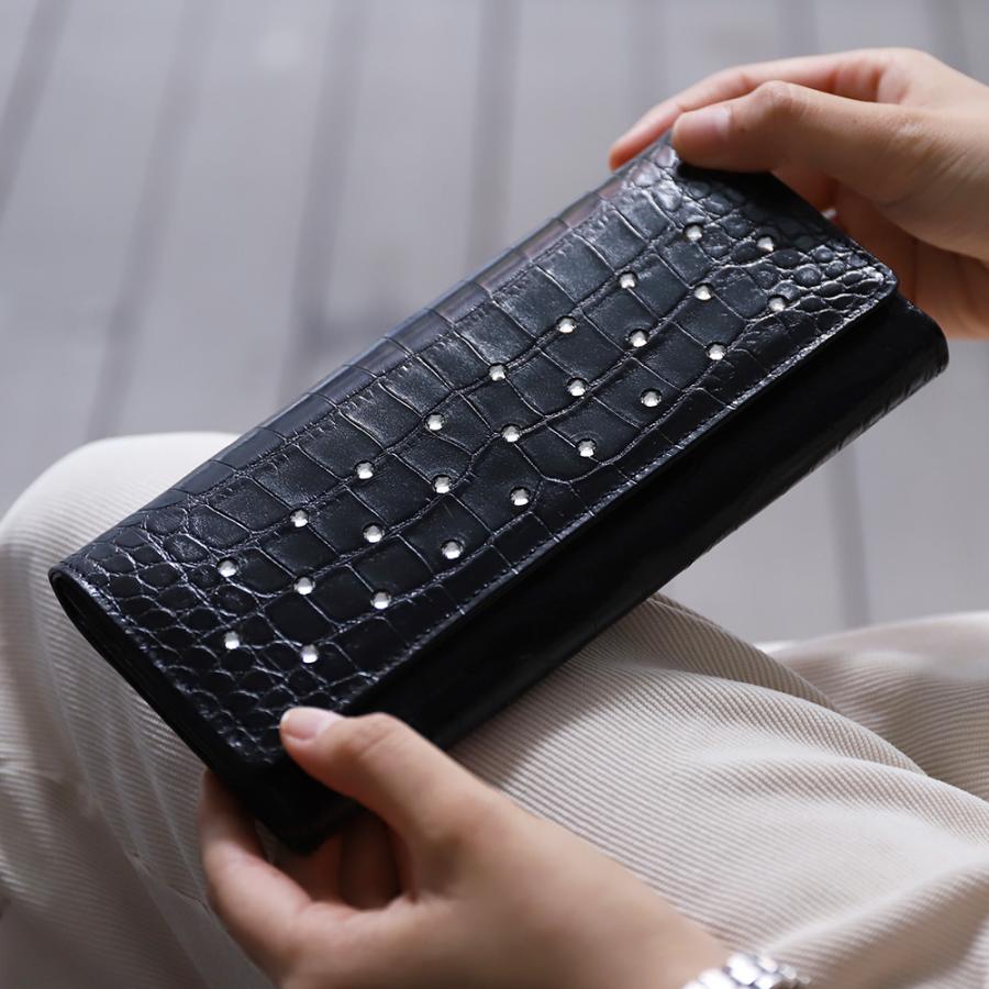 長財布 レディース ブランド 二つ折り 牛革 大容量 日本製 Bejoueld スワロフスキー |  | 01