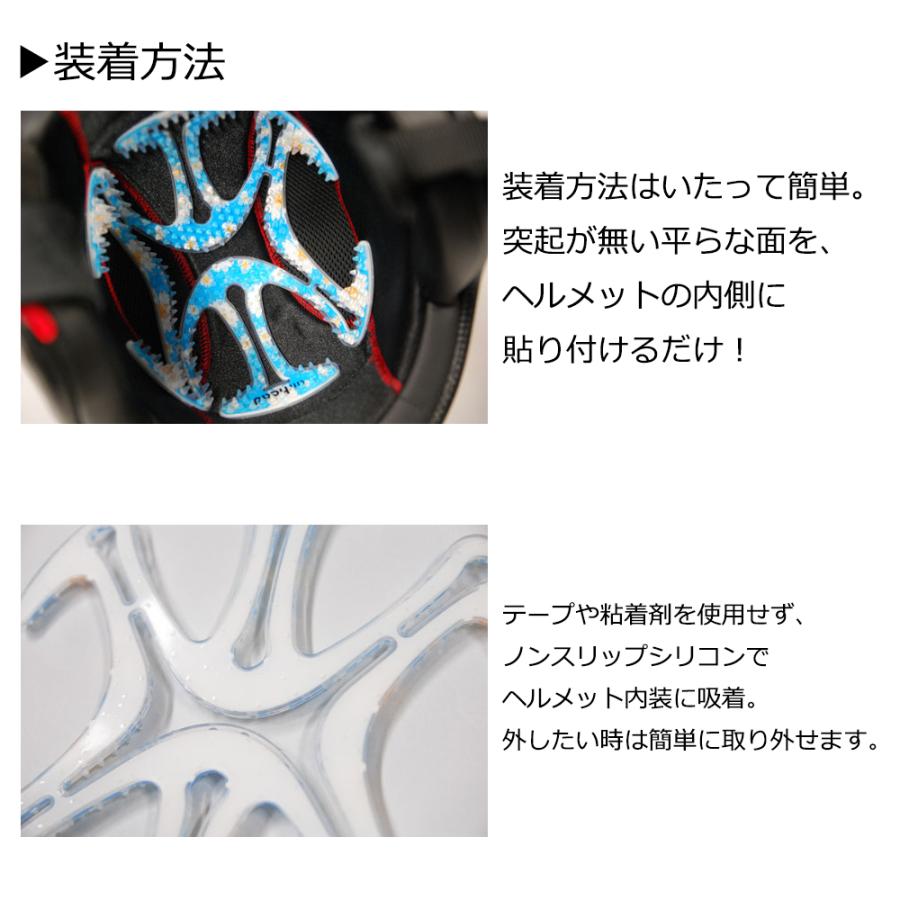 バイク 自転車 AIRHEAD エアーヘッド ヘルメット用 ベンチレーションライナー ツーリング 全14色  工事 現場 静電気防止 抗菌 アレルギー対策加工 | ブランド登録なし | 03