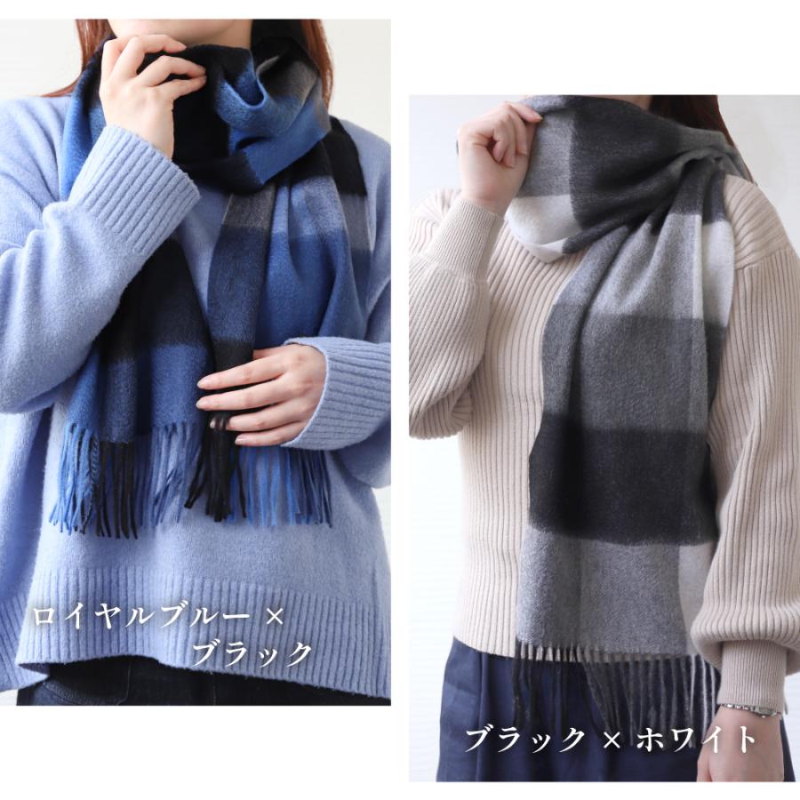 Attivo カシミヤマフラー レディース チェック柄 ストール カシミヤ100