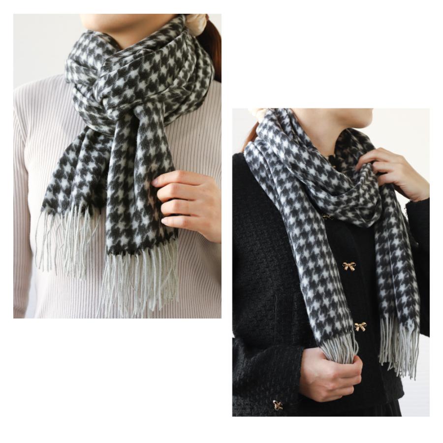 カシミヤマフラー レディース 大判 ストール 高品質 カシミア ケープ ひざ掛け 膝掛け 格子柄 CS | Attivo | 02