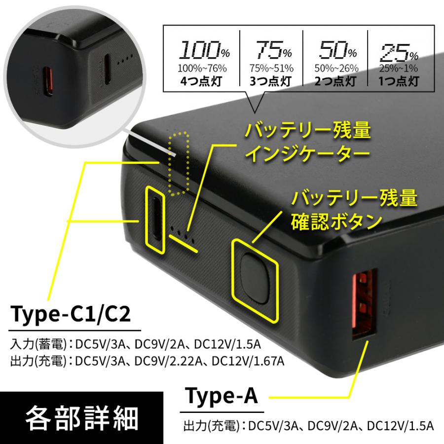 モバイルバッテリー 20000mah 急速充電 大容量 薄型 PSE認証 1個