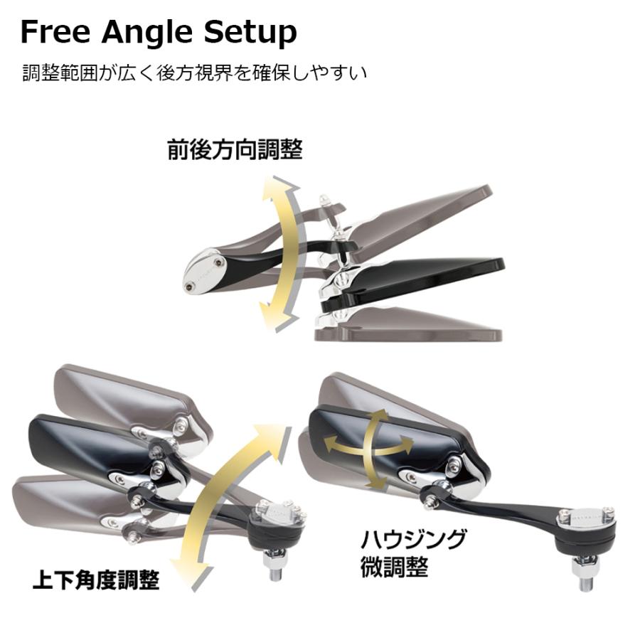 TANAX リゼットミラー ハンドルマウントミラー  ピアノブラック ブルー鏡 左右共通 片側1本 AMS-104 正ネジ 8mm 10mmタナックス  ナポレオン | NAPOLEON | 02