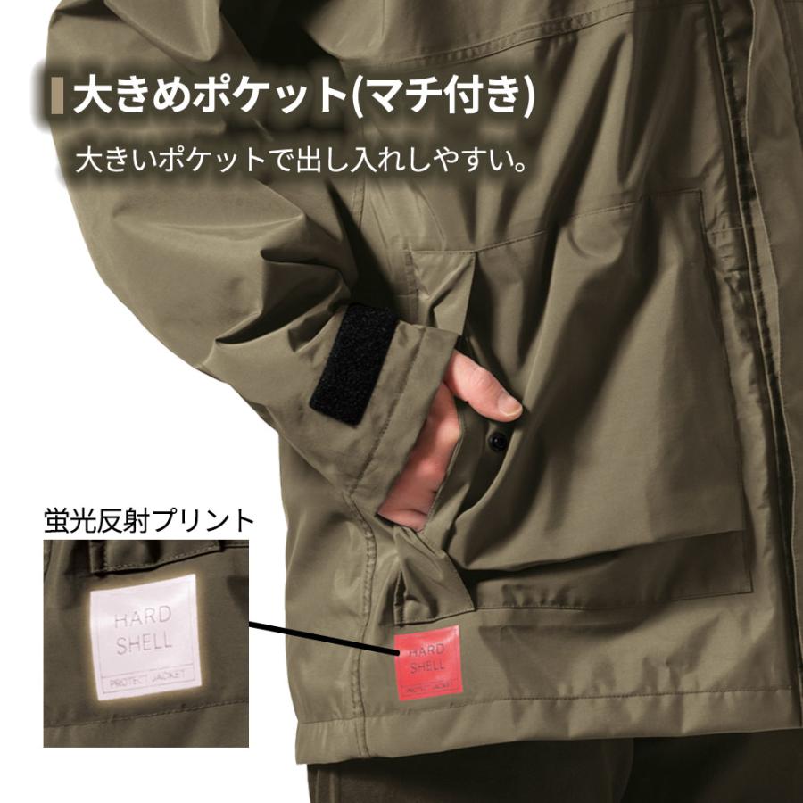 レインウェア ジャケット レインコート メンズ  登山 釣り バイク ウェア 防水 防寒 雨具 梅雨 防水 自転車 作業 現場 | Makku | 05
