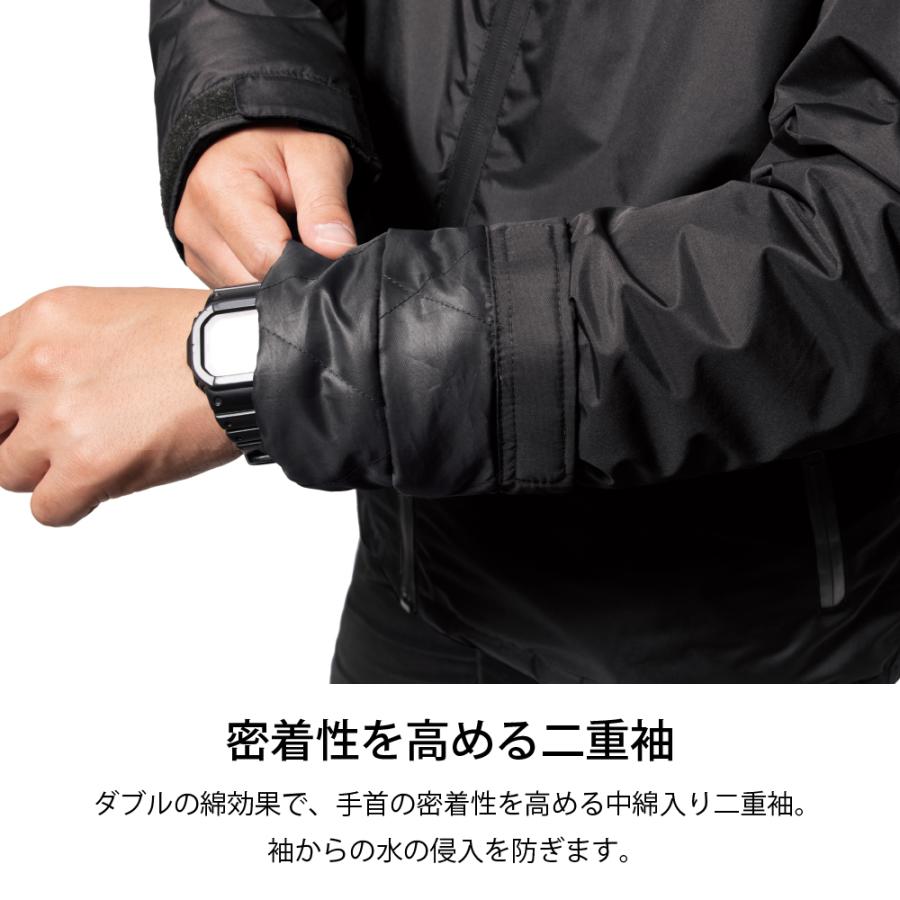 レインコート ジャケット メンズ 登山 釣り バイク ウェア 防水 防寒 雨具 梅雨 軽量 防水 浸透 自転車 作業 Makku AS-3750 | Makku | 05