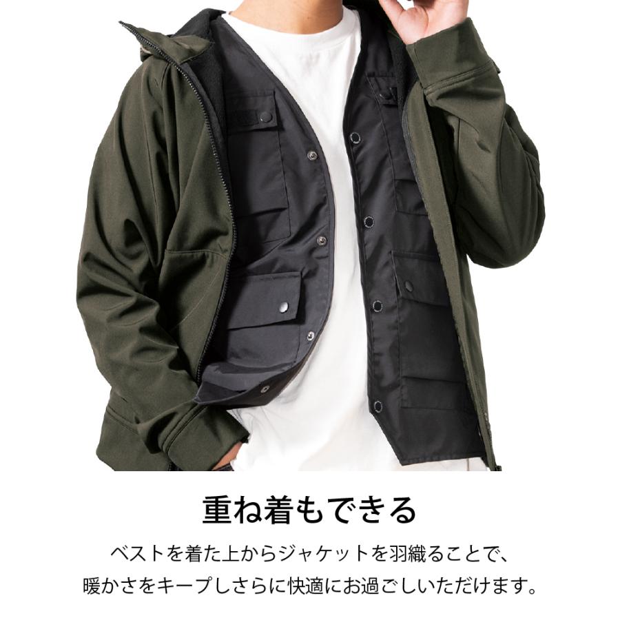 レインコート マルチサックヒートベスト あったか メンズ 仕事用 ヒーター カジュアル 外作業 大容量 マック Makku AS-3890 |  | 03