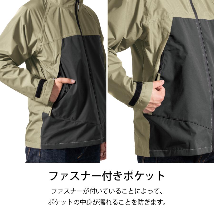 レインジャケット メンズレインコート 防寒 ヒーター あったか バイク 釣り 梅雨 軽量 軽い 防水 浸透 自転車 作業 現場　 | Makku | 09