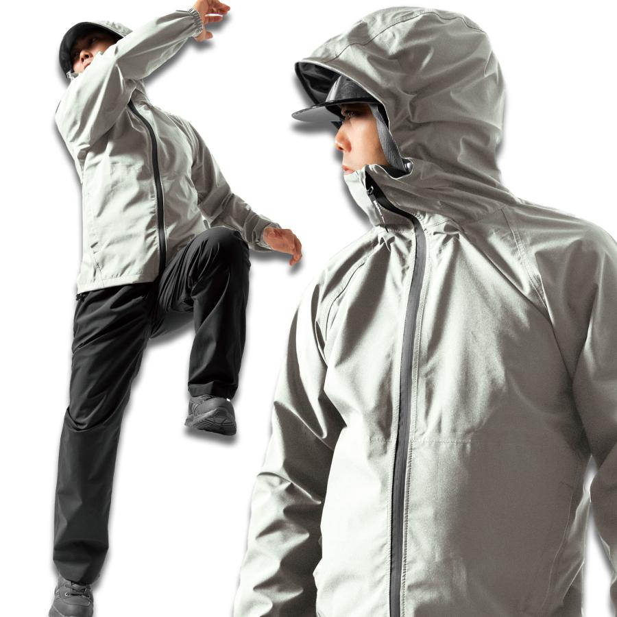レインスーツ 上下セット 秋冬 防寒対策 回転フード レイン