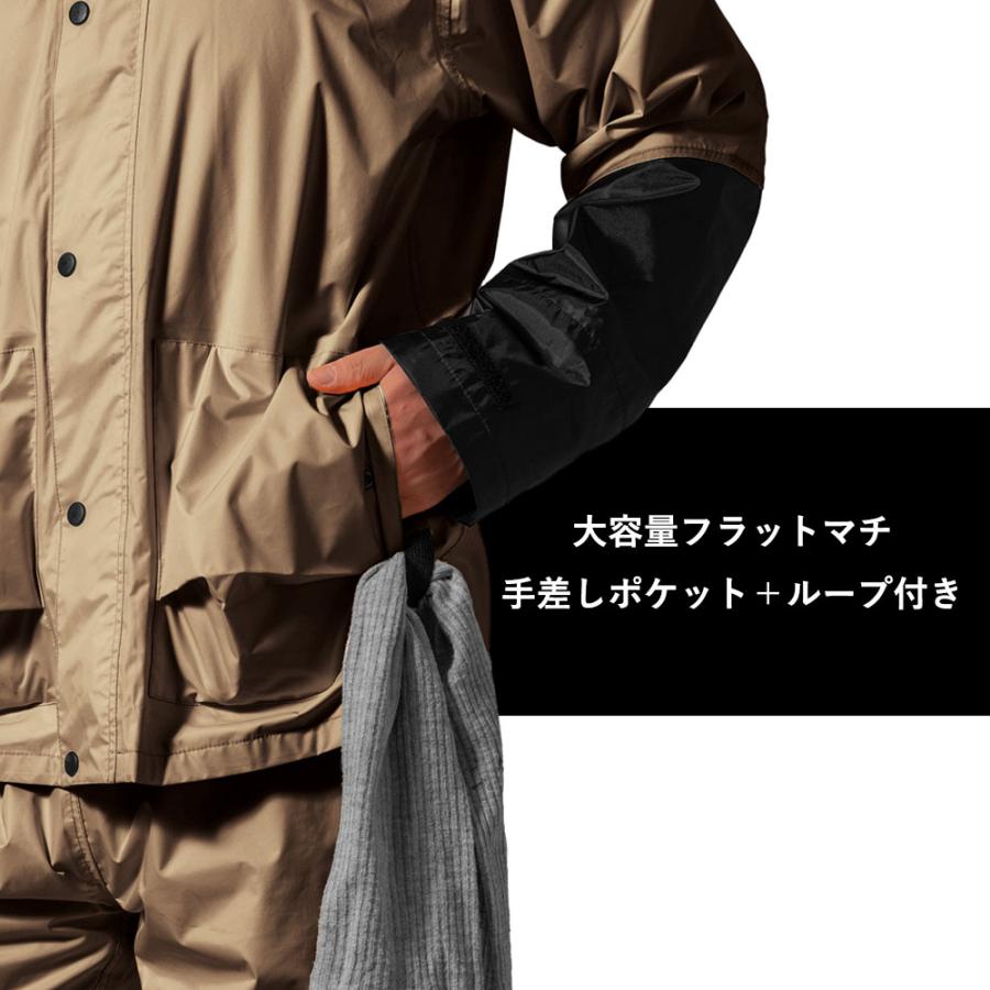 レインウェア 上下セット 現場 自転車 防水 カッパ メンズ レディース 男女兼用 釣り バイク 登山 レインコート ギフト | Makku | 07
