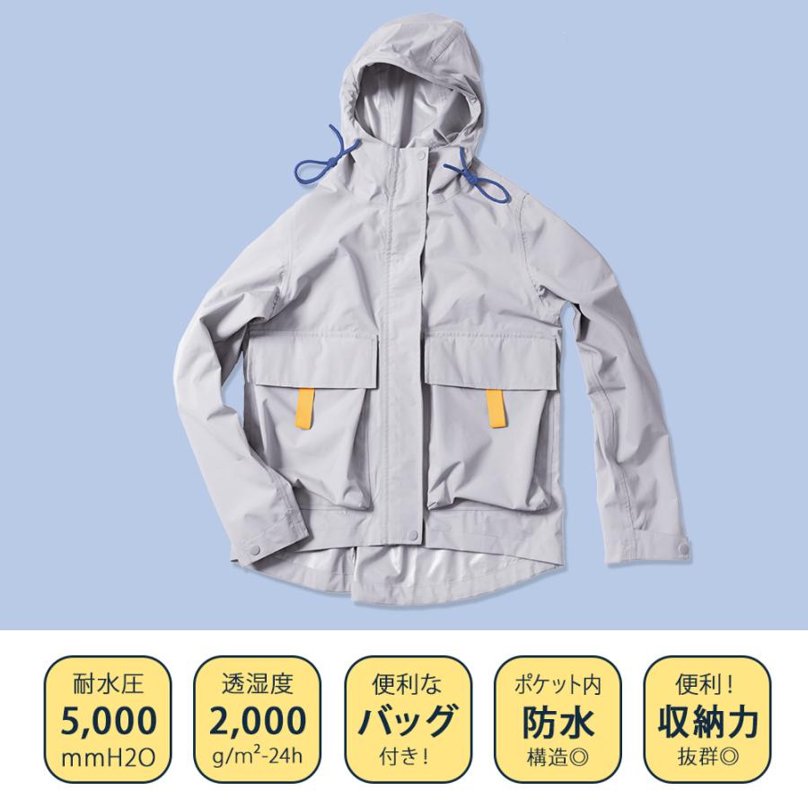 レインコート マウンテンパーカー 防滴  ビッグ ポケット付き レディース メンズ レインジャケット 防水 自転車 おしゃれ 通勤 |  | 03