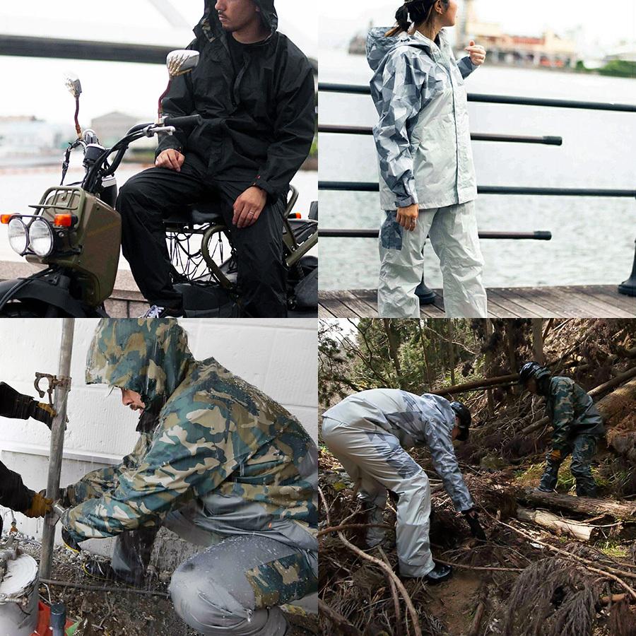 レインコート 自転車 バイク用 メンズ レディース  上下セット ウェア 登山 透湿 防水 アウトドア 通勤 通学 梅雨 雨具 |  | 05