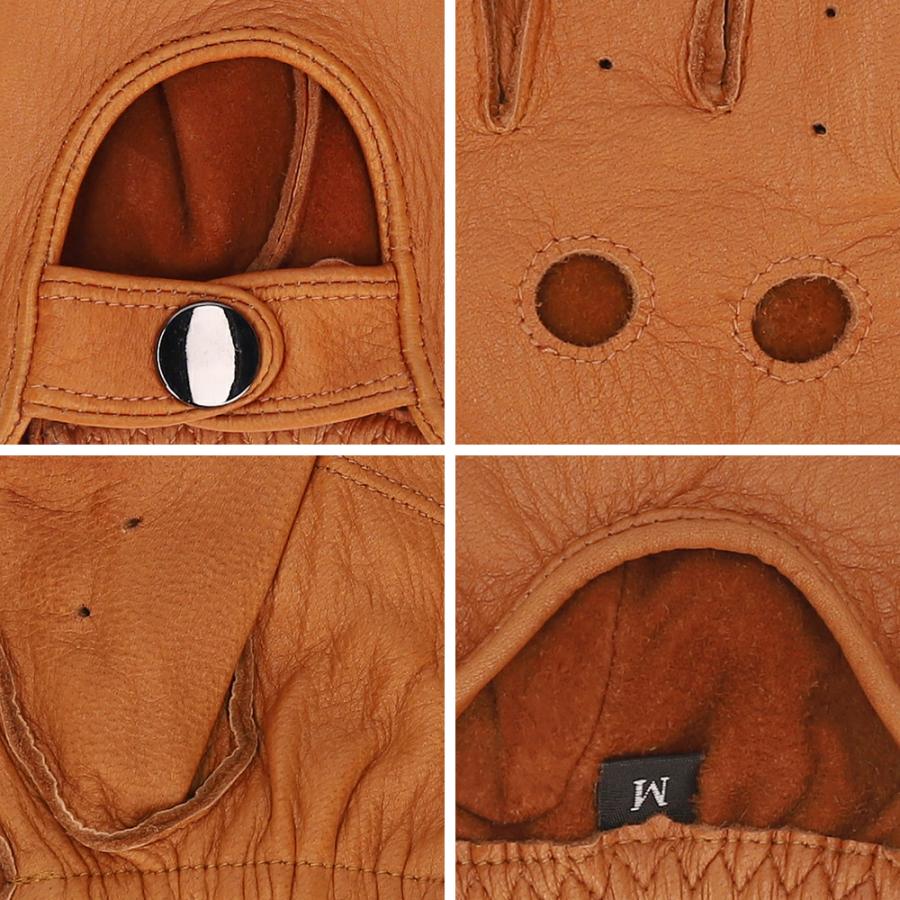 革手袋 メンズ レザーグローブ 半指 指なし 作業用 鹿革 バイク用 オープンフィンガー メンズ 男性用 ディアスキン ATAM014 |  | 11