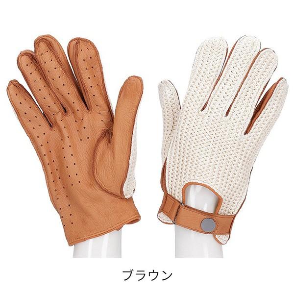 革手袋 レザーグローブ メンズ 鹿革 ドライビンググローブ ニット編み Attivo ブランド ディアスキン オールシーズン 男性用 全3色 2サイズ | Attivo | 10